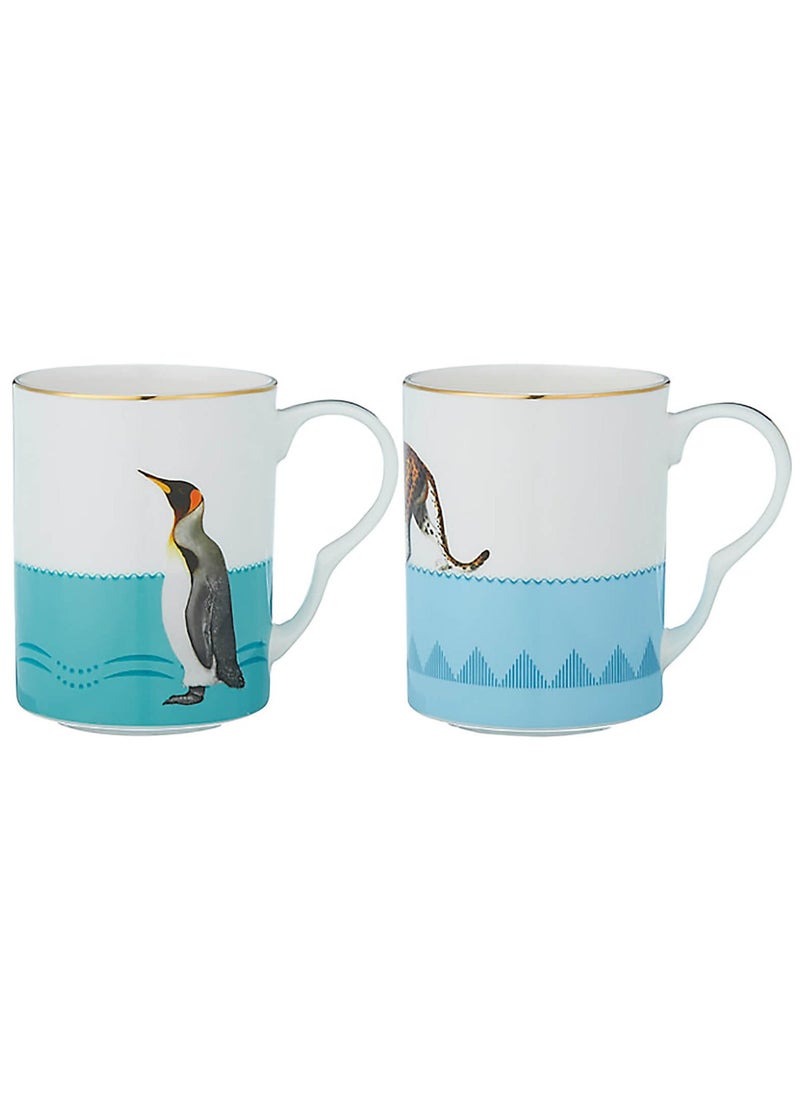 Set Of 2 Mugs (Cheetah & Penguin)