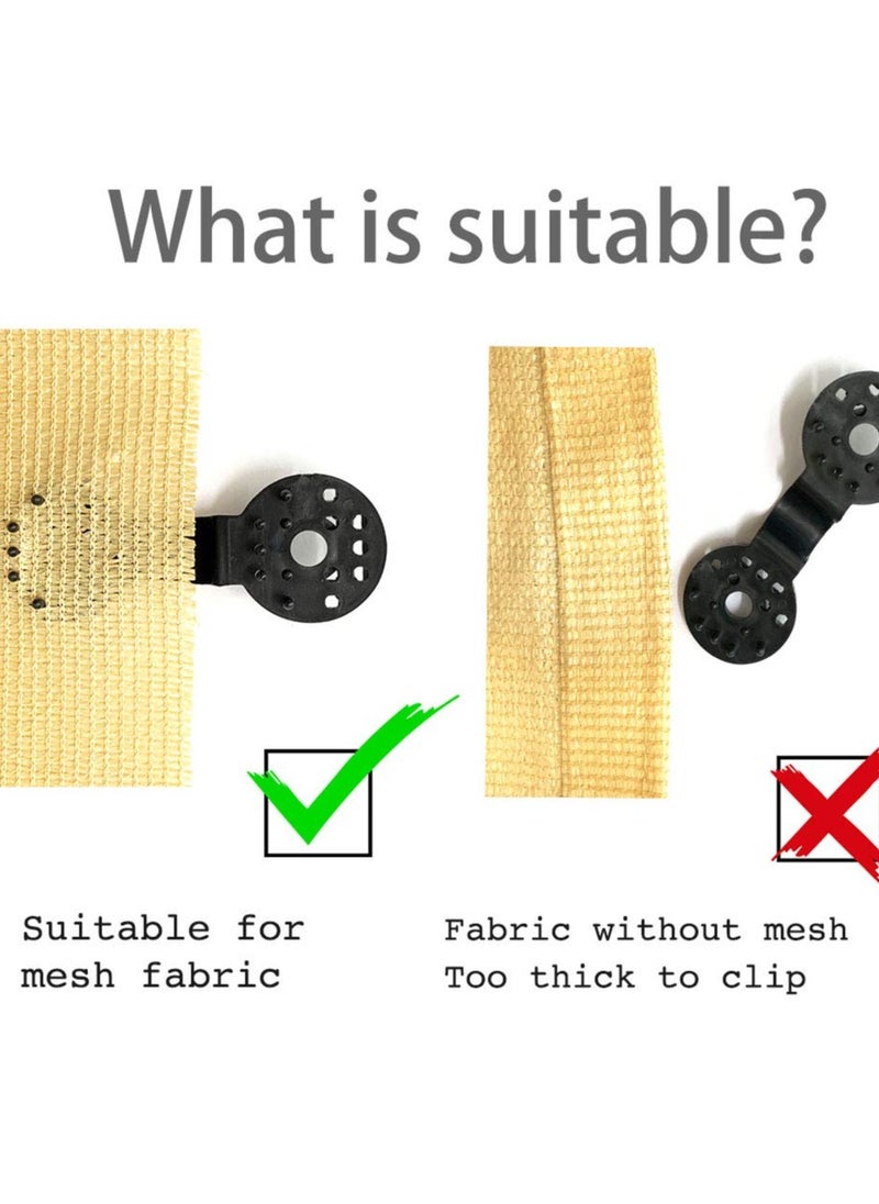 Plastic Clips for Shade Cloth, Sunshade Net Fixing Clip Shade Fabric Clips Attachment, and Placement for Sun Shade Net Anti Bird Netting Garden Netting Black (Round 20 Count)