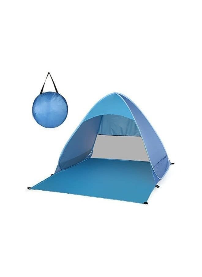 Beach Tent Beach Shade Anti UV Instant Portable Tent Sun Shelter Pop Up Small Beach Tent for 1-3 Person Camping Fishing Picnic With Curtains