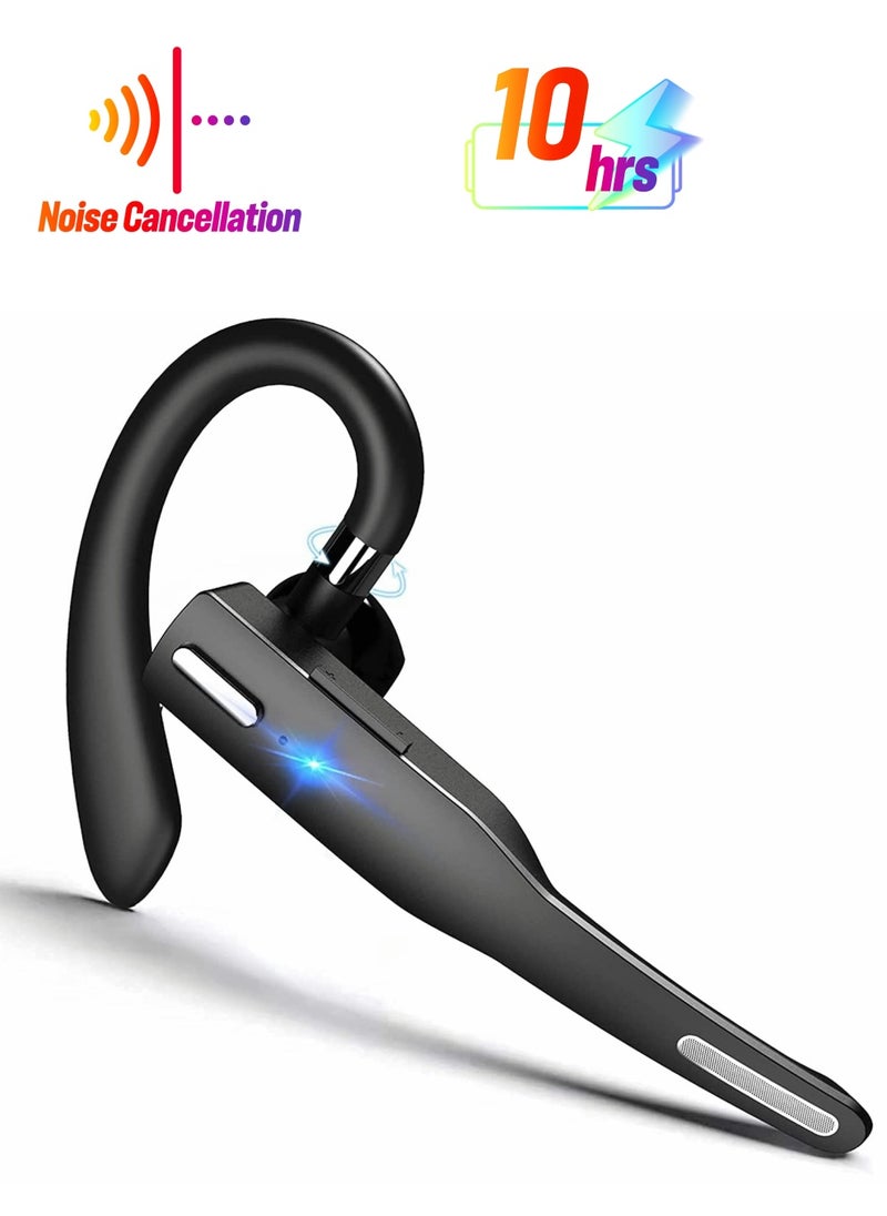 Bluetooth Headset Handsfree Wireless Earpiece for Mobile Phone V5.1 with Microphone Noise Cancelling 10H Talking Time Headphone Earphone Business Driving