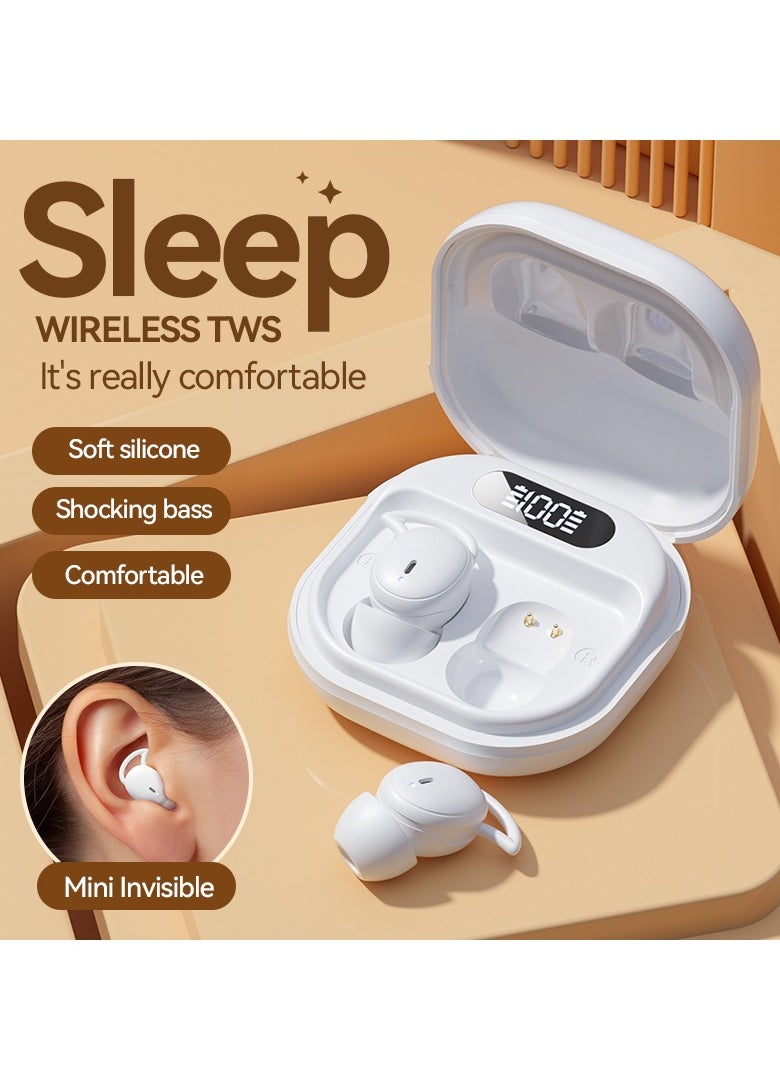 New TWS Wireless Sleep Bluetooth Earbuds – Mini In-Ear Headphones for Side Sleepers, Sports & Running, High-Quality Sound, Noise Cancelling, Comfortable for Long Wear, Air Conduction Design, Up to 60 Hours Battery Life