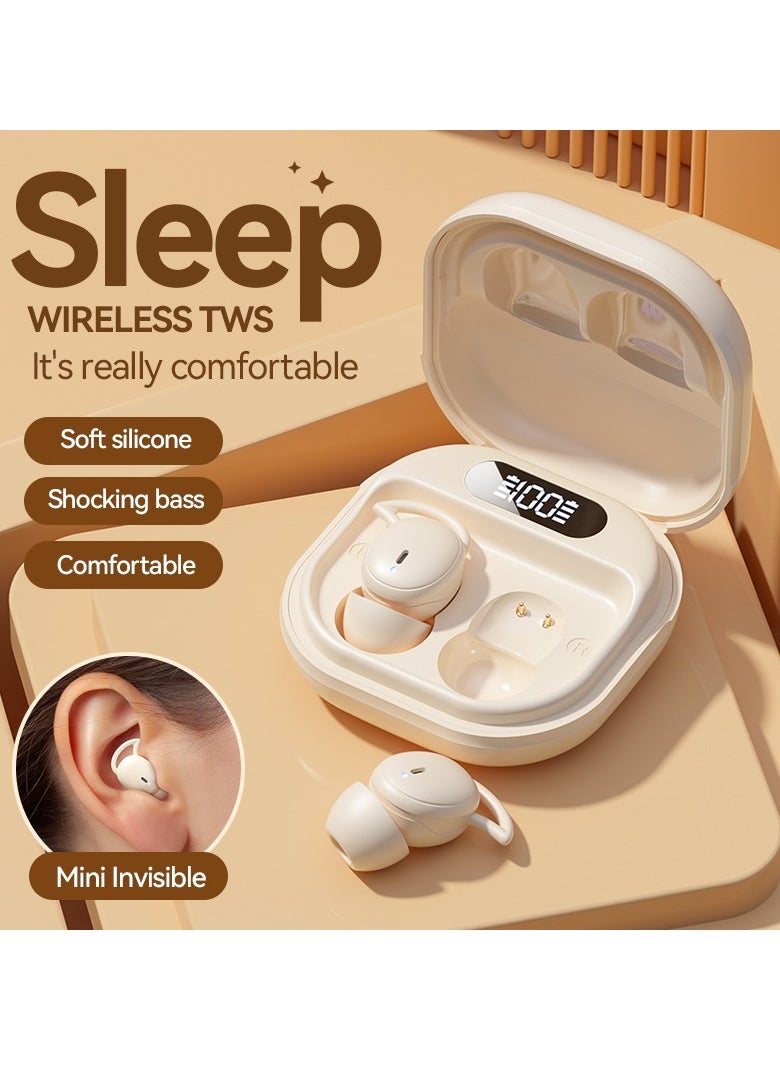 New TWS Wireless Sleep Bluetooth Earbuds – Mini In-Ear Headphones for Side Sleepers, Sports & Running, High-Quality Sound, Noise Cancelling, Comfortable for Long Wear, Air Conduction Design, Up to 60 Hours Battery Life