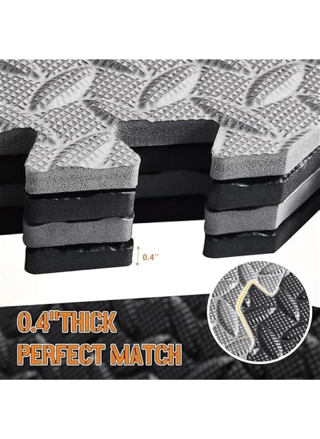 GWT Puzzle Exercise Mat, EVA Foam Interlocking Floor Tiles for Home Gym, Workout Equipment, treadmill, Protective Flooring, Fit Tile 24 SQ FT (6 Pcs)