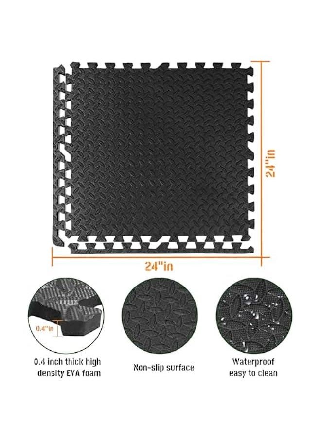 GWT Puzzle Exercise Mat, EVA Foam Interlocking Floor Tiles for Home Gym, Workout Equipment, treadmill, Protective Flooring, Fit Tile 24 SQ FT (6 Pcs)
