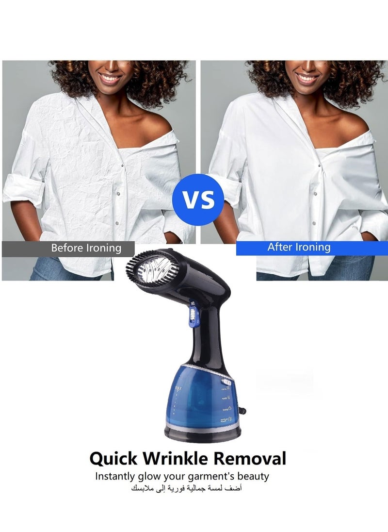 Steamer for Clothes, Steam Iron Clothes for Home, Travel, Compact And Portable Handheld Garment Steamer, 1500W Clothing Steamer, Fabric Wrinkle Remover With Large Capacity Water Tank - Steam Iron (Light Black)
