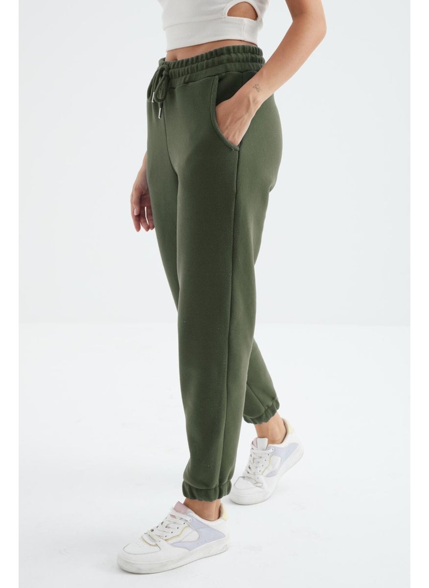Çağla High Waist Basic Laced Jogger Fleece Women's Tracksuit Bottom - 94622