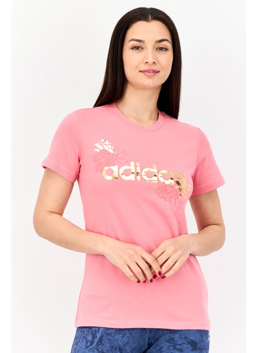 Women Sportswear Fit Short Sleeve Training T-Shirts, Pink