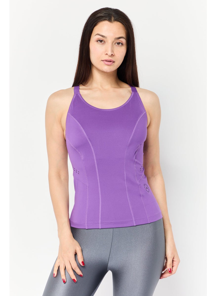 Women Sportswear Fit Sleeveless Training Tank Top, Purple