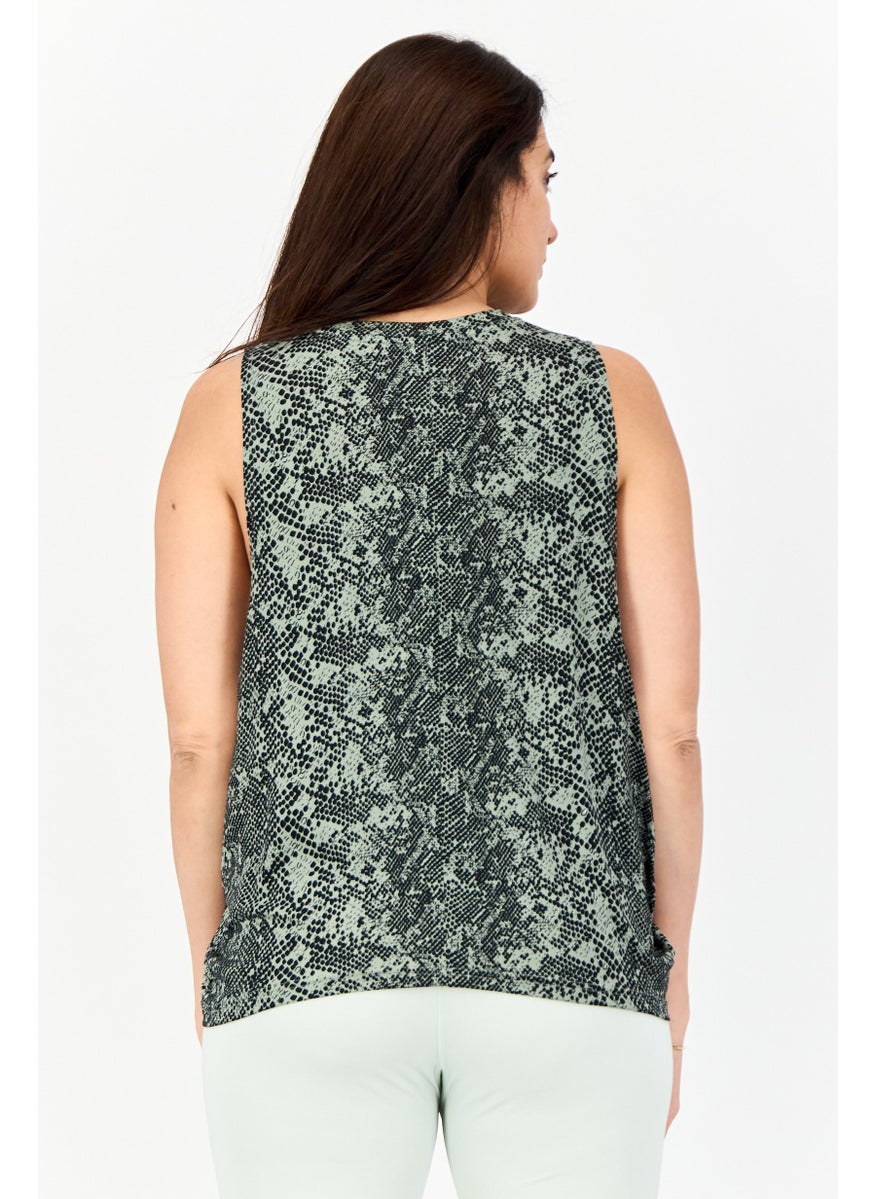 Women Sportswear Fit Sleeveless Training Tank Top, Sage Green