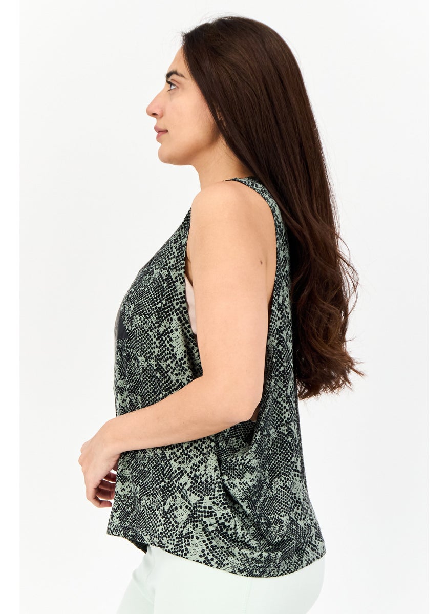 Women Sportswear Fit Sleeveless Training Tank Top, Sage Green