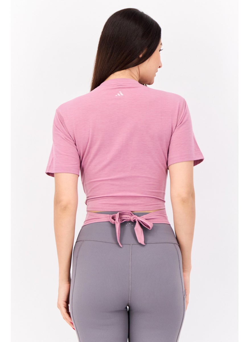 Women Sportswear Fit Short Sleeve Outdoor Top,, Light Purple