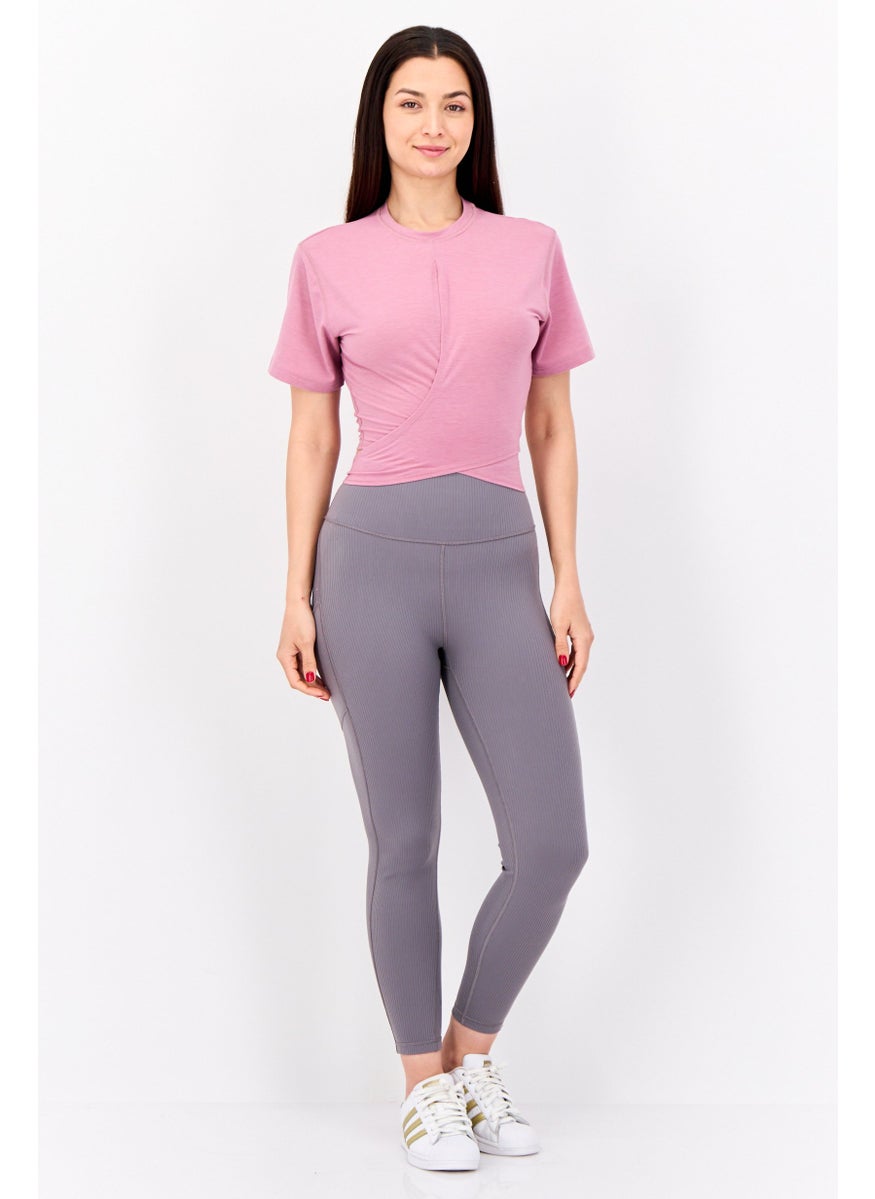 Women Sportswear Fit Short Sleeve Outdoor Top,, Light Purple