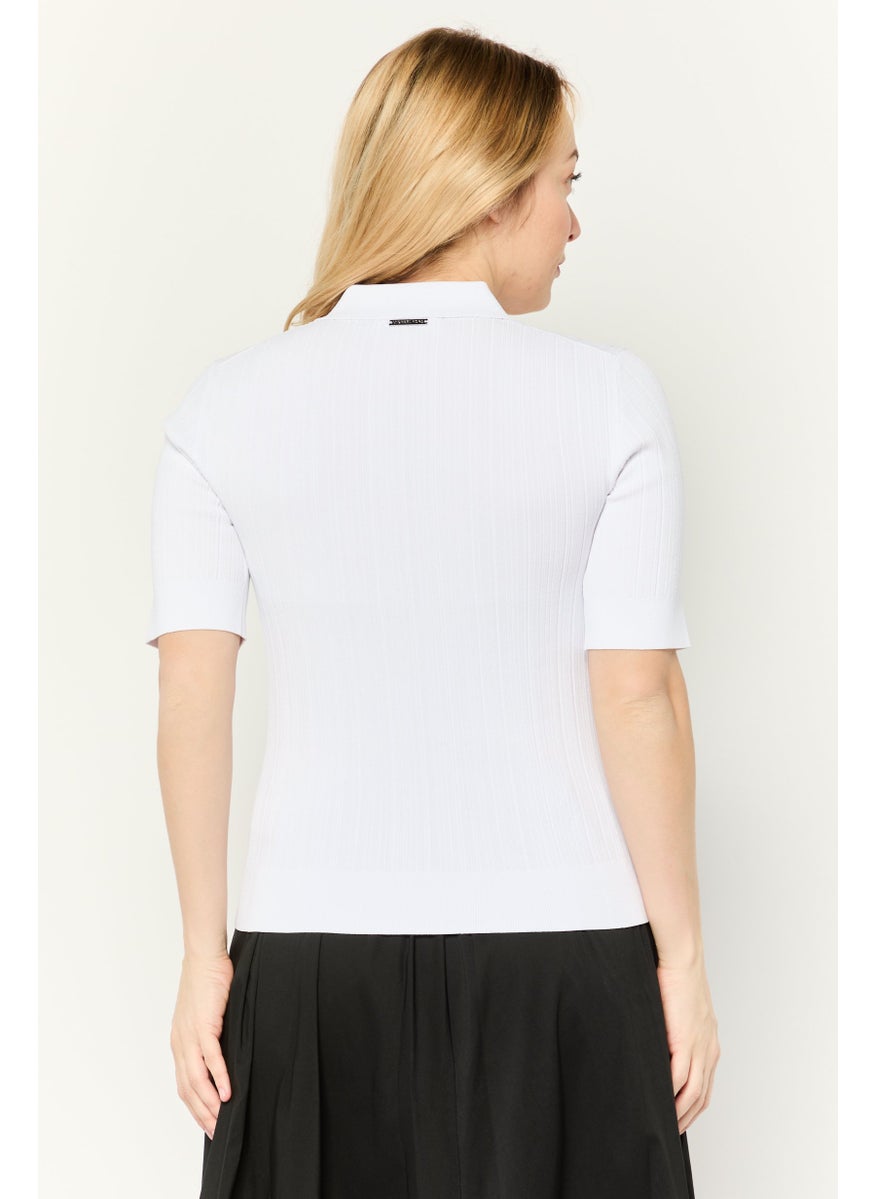 Women Regular Fit  Rip Nyd Polo T-Shirt, White