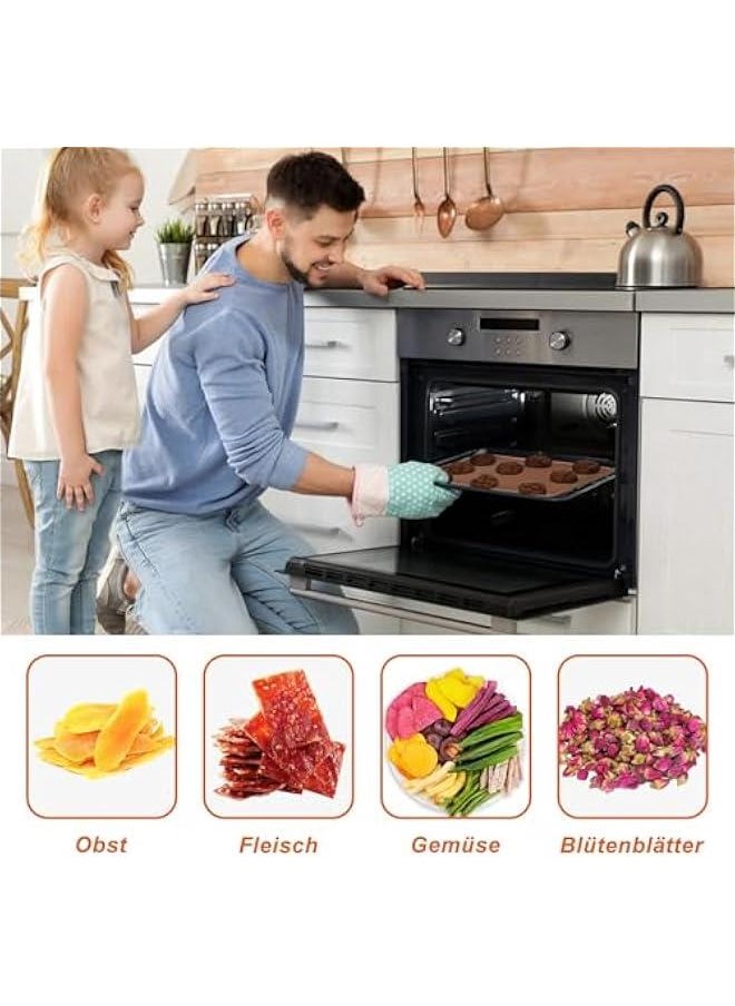 6 Pcs Silicone Sheets With Edge for 14 x 14 Trays, Non-stick Tray Liner for Excalibur Dehydrator, Reusable Mats Square Dryer for Jerky, Fruit, Meat, Herbs, Crackers