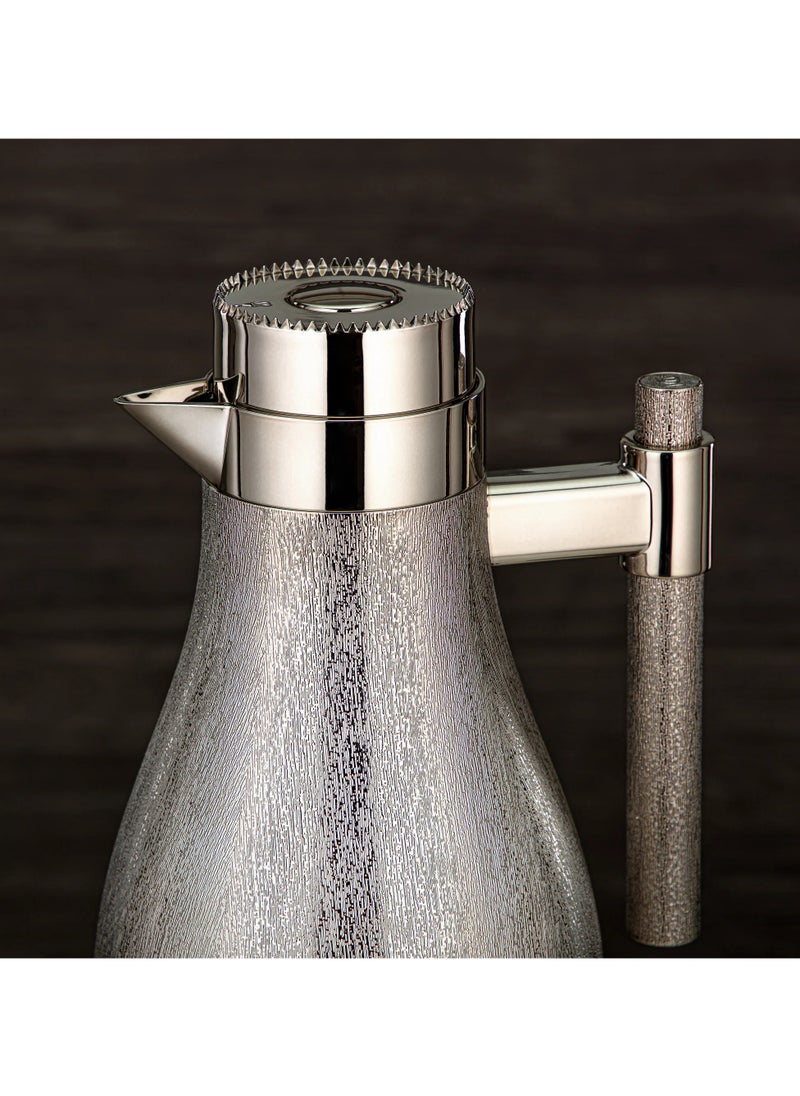 Vacuum Flask Set ABS Push Button 1L + 1L Matt Nickel Elegant Serving