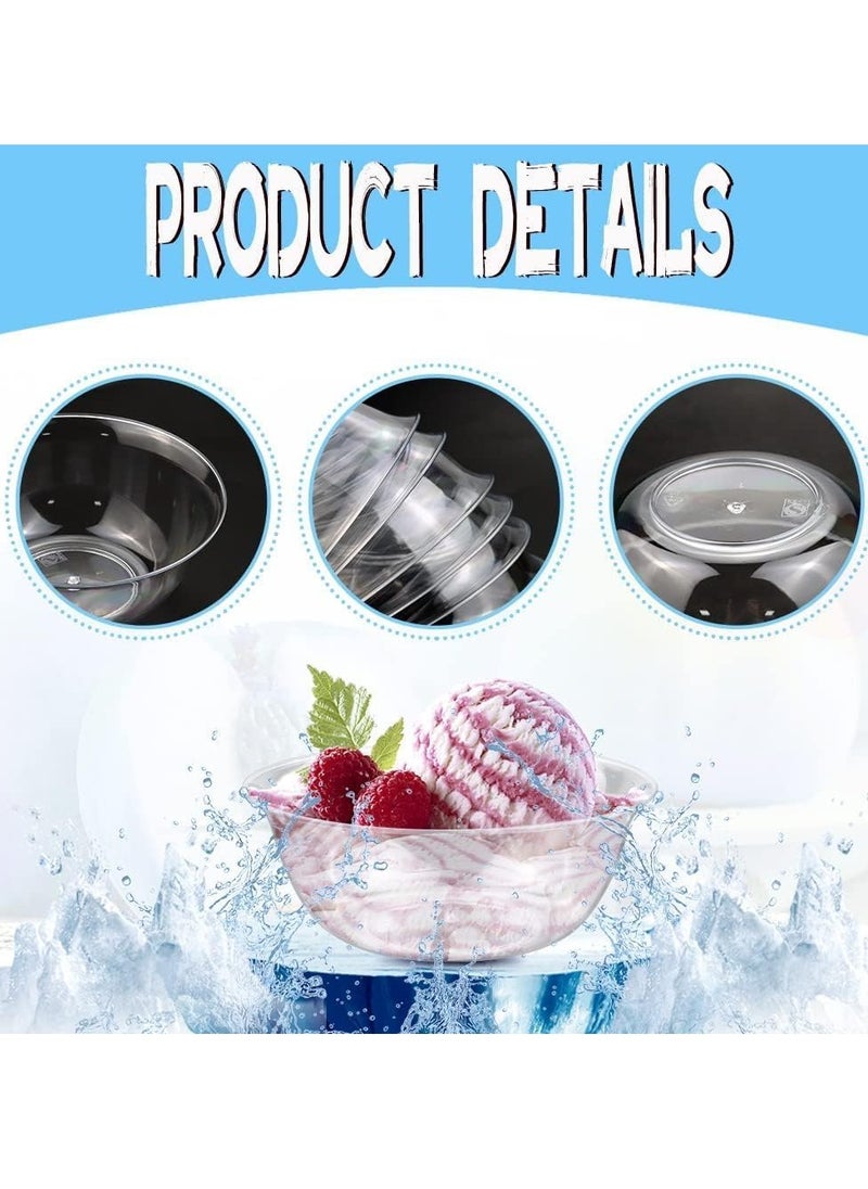Clear Premium Plastic Bowls, Hard Plastic Bowls, Clear Salad Bowl Disposable Soup Ice Cream Candy Serving for Wedding Birthday Dessert Party Bowls For Catering, Parties, Buffets, Events 50 Pack