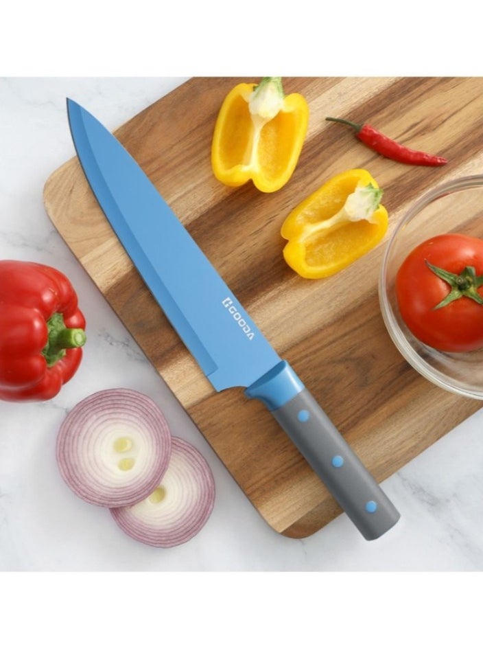 GOODA 11-Piece High Carbon Stainless Steel Knife Set With Built-In Sharpener