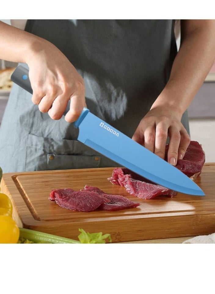 GOODA 11-Piece High Carbon Stainless Steel Knife Set With Built-In Sharpener