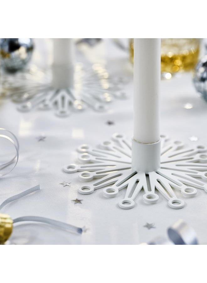 Candlestick, white, 3 cm