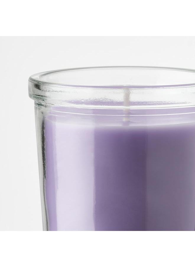 Scented candle in glass, Sweet pea/purple, 20 hr