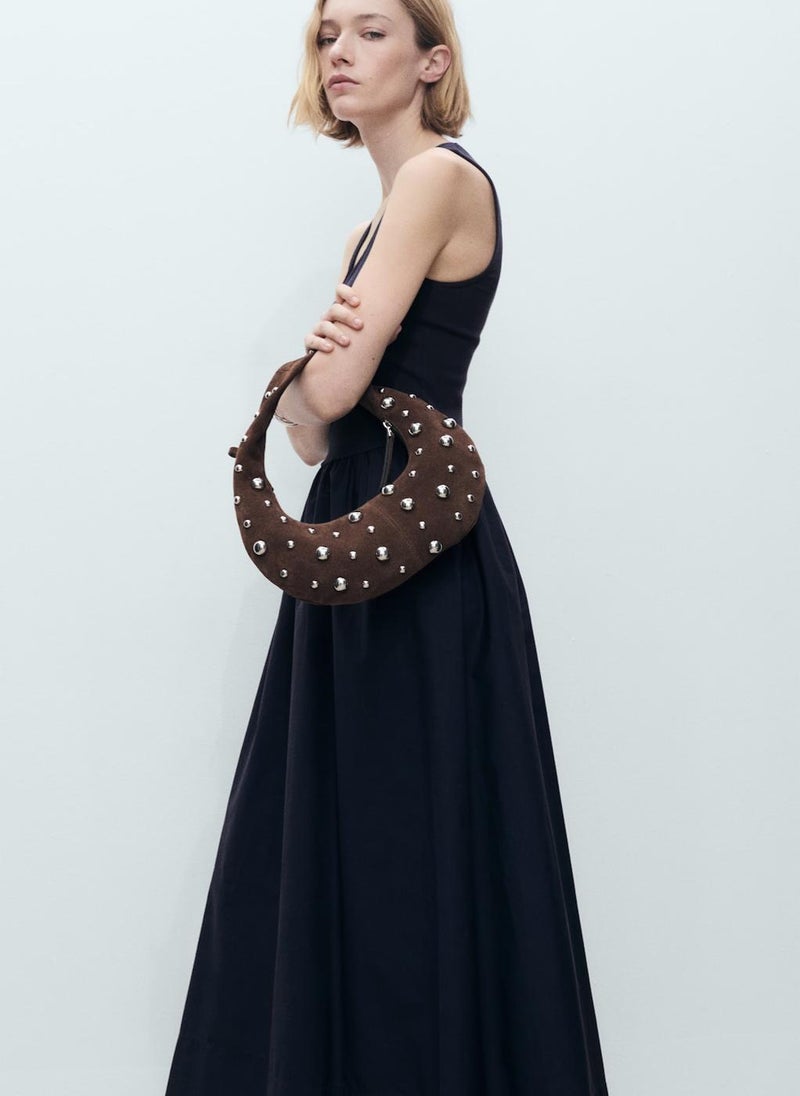 Flared In Combined Fabric Dress