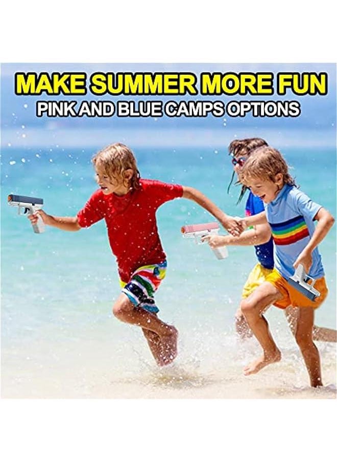 2 Pack Kids Squirt Guns - 100CC Water Blaster Soaker Pistol Toys for Boys Girls Toddlers, Ideal Summer Gifts for Swimming Pool Beach Outdoor Toys (Blue Pink)