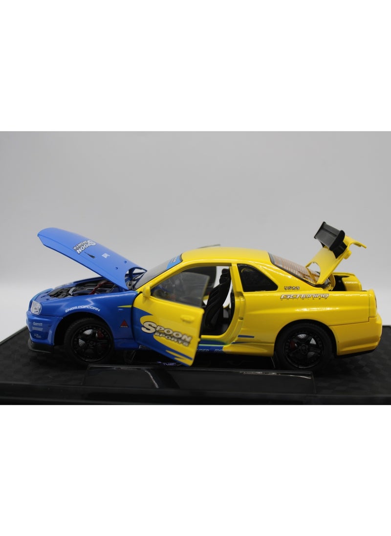 1:24 Scale Sports Car Diecast Model – Alloy Racing Toy with Sound & Light, Track Simulation Car for Kids & Collectors