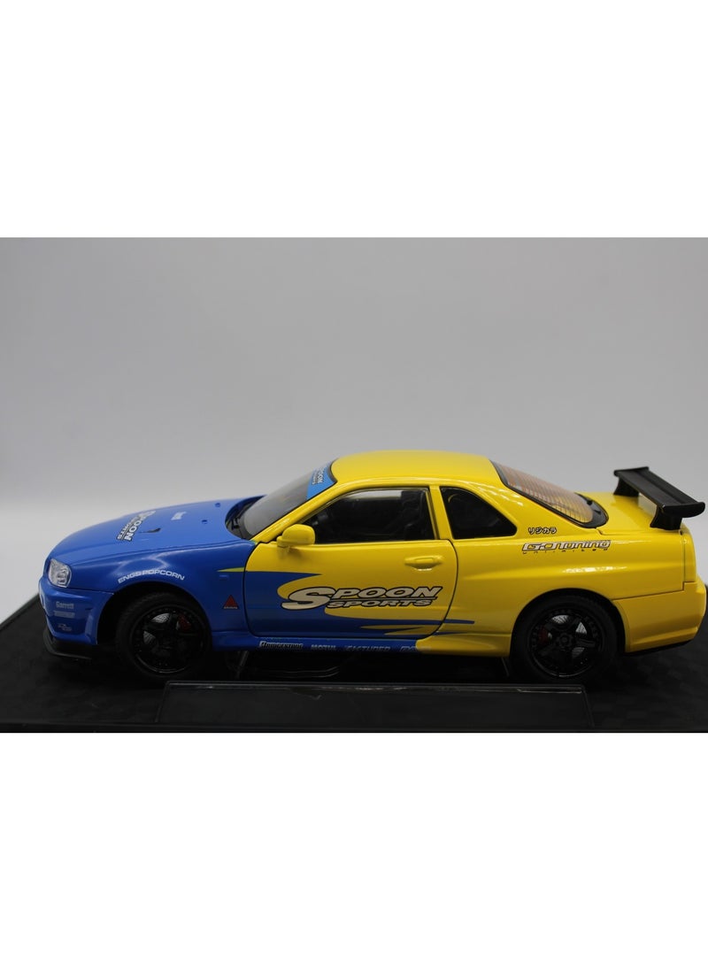 1:24 Scale Sports Car Diecast Model – Alloy Racing Toy with Sound & Light, Track Simulation Car for Kids & Collectors