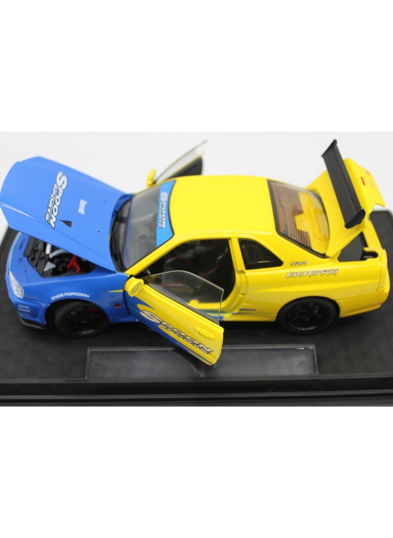 1:24 Scale Sports Car Diecast Model – Alloy Racing Toy with Sound & Light, Track Simulation Car for Kids & Collectors
