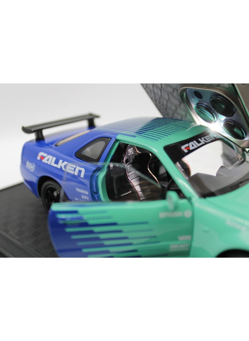 1:24 Diecast Metal Car Model – Alloy Sports Toy with Sound & Light, Track Racing Simulation Car for Kids & Collectors