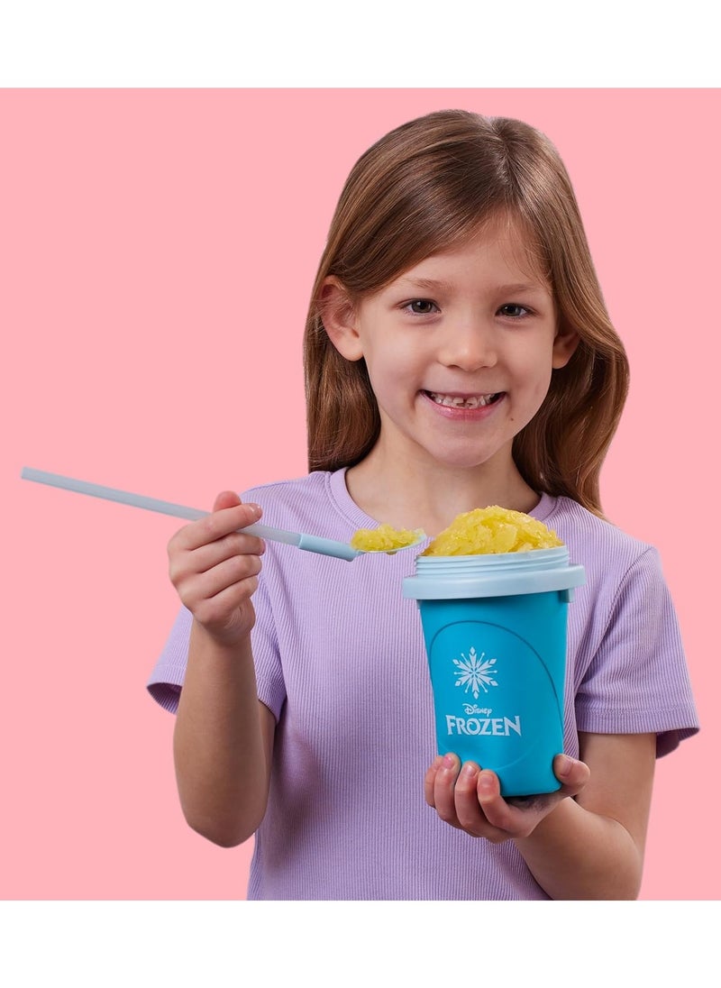 Chill Factor Disney Frozen Slushy Maker - Elsa | Reusable Cup | Homemade Frozen Slushies | Portable Slushy Maker | Squeeze Cup | DIY Milkshake Maker | Fun Gift for Kids