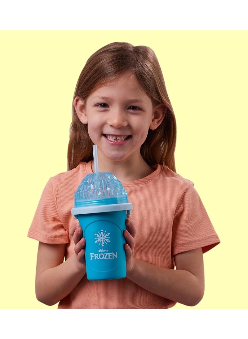 Chill Factor Disney Frozen Slushy Maker - Elsa | Reusable Cup | Homemade Frozen Slushies | Portable Slushy Maker | Squeeze Cup | DIY Milkshake Maker | Fun Gift for Kids