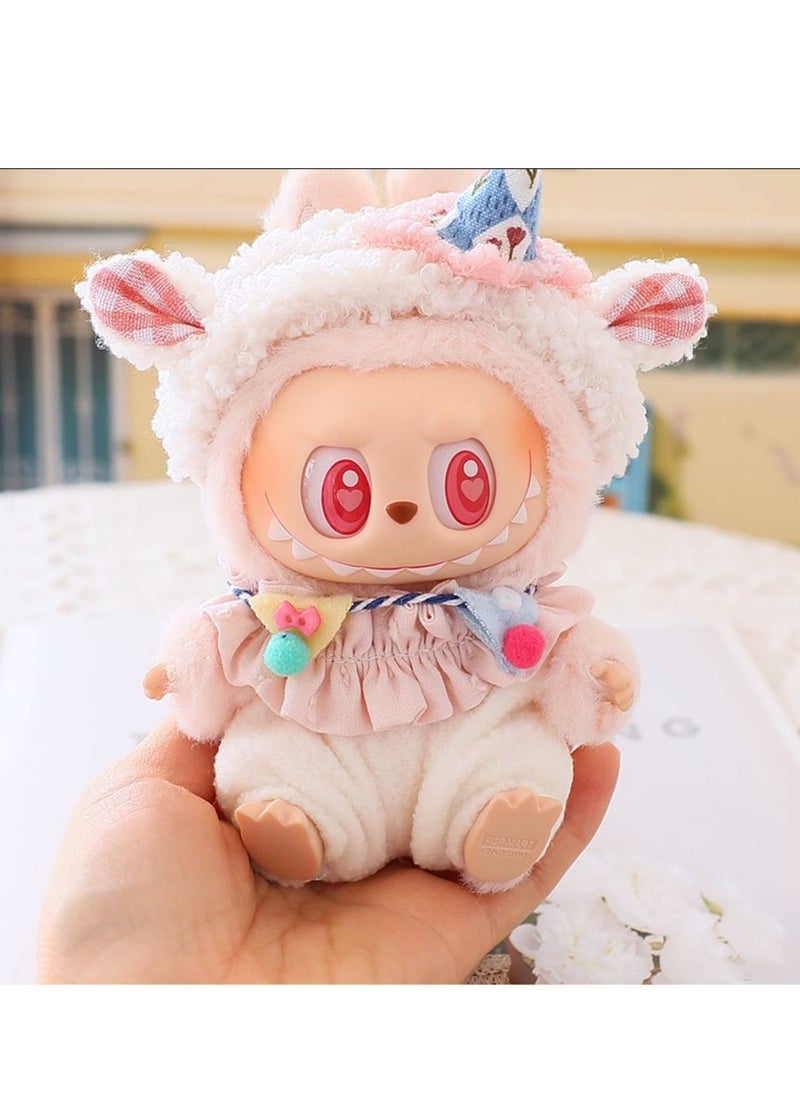 LABUBU Doll Second generation sitting shy with 4 pieces of doll clothes PopMart
