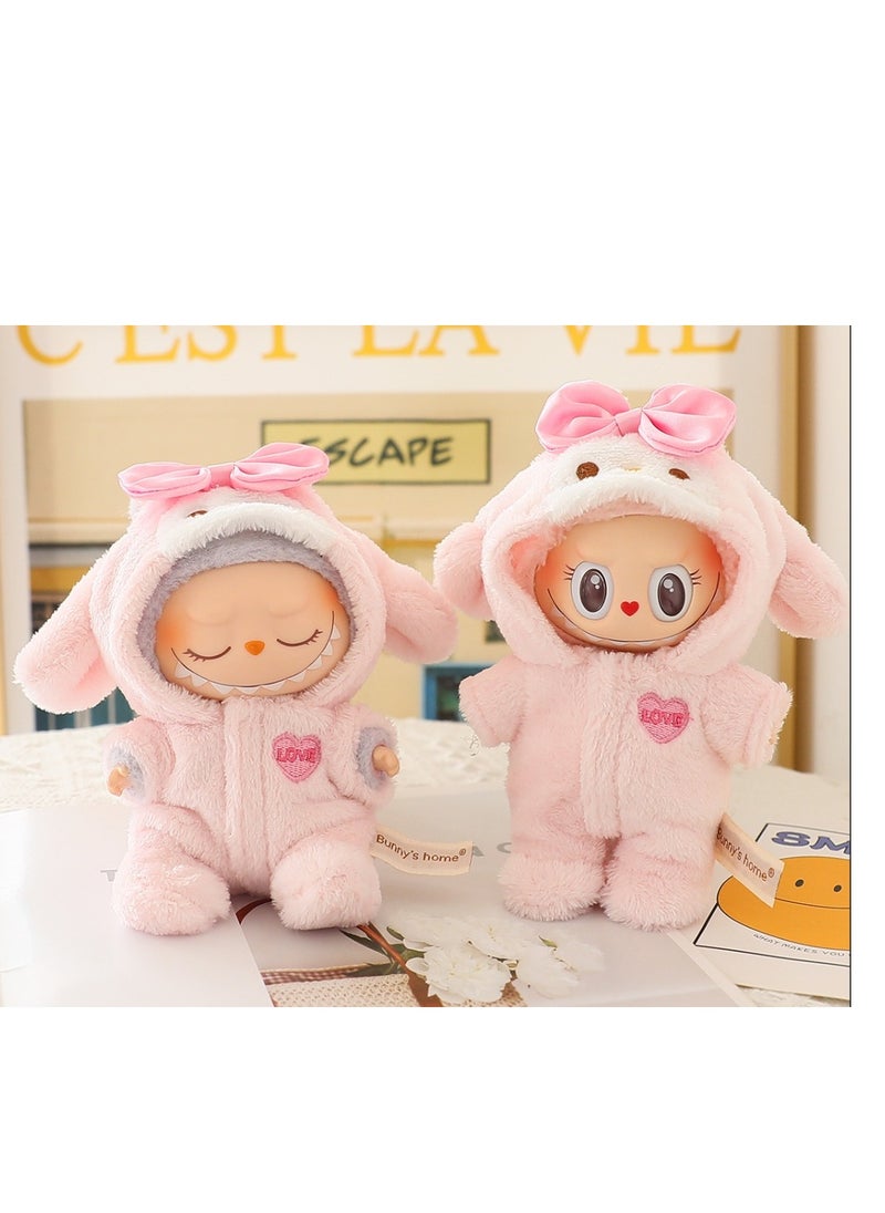 LABUBU Doll Second generation sitting Smile with 1 pieces of doll clothes PopMart