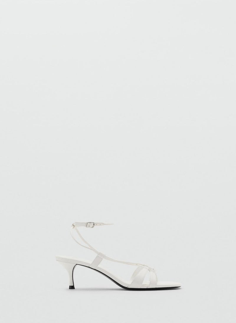 Combined-Strap Heeled Sandals