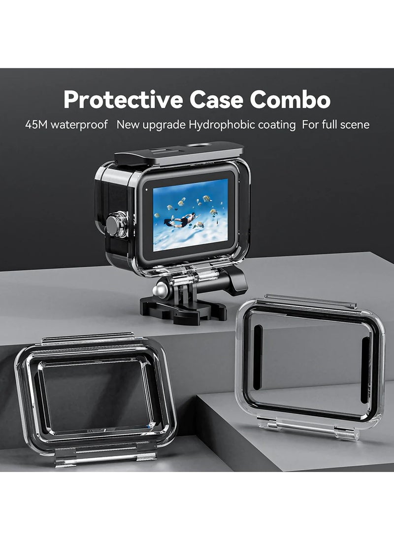 196FT/60M Waterproof Case for Go Pro Hero 13 Hero12 Hero11 Hero10 Hero 9 Black,Protective Underwater Diving Housing Hero 13/12/11/10/9 Black Action Camera Scuba Snorkeling Swimming Accessory