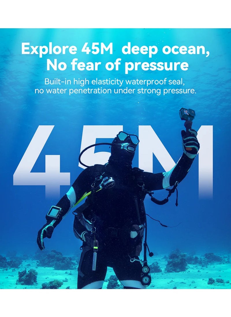 196FT/60M Waterproof Case for Go Pro Hero 13 Hero12 Hero11 Hero10 Hero 9 Black,Protective Underwater Diving Housing Hero 13/12/11/10/9 Black Action Camera Scuba Snorkeling Swimming Accessory