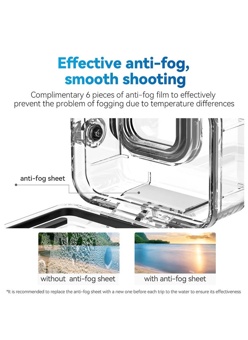 196FT/60M Waterproof Case for Go Pro Hero 13 Hero12 Hero11 Hero10 Hero 9 Black,Protective Underwater Diving Housing Hero 13/12/11/10/9 Black Action Camera Scuba Snorkeling Swimming Accessory