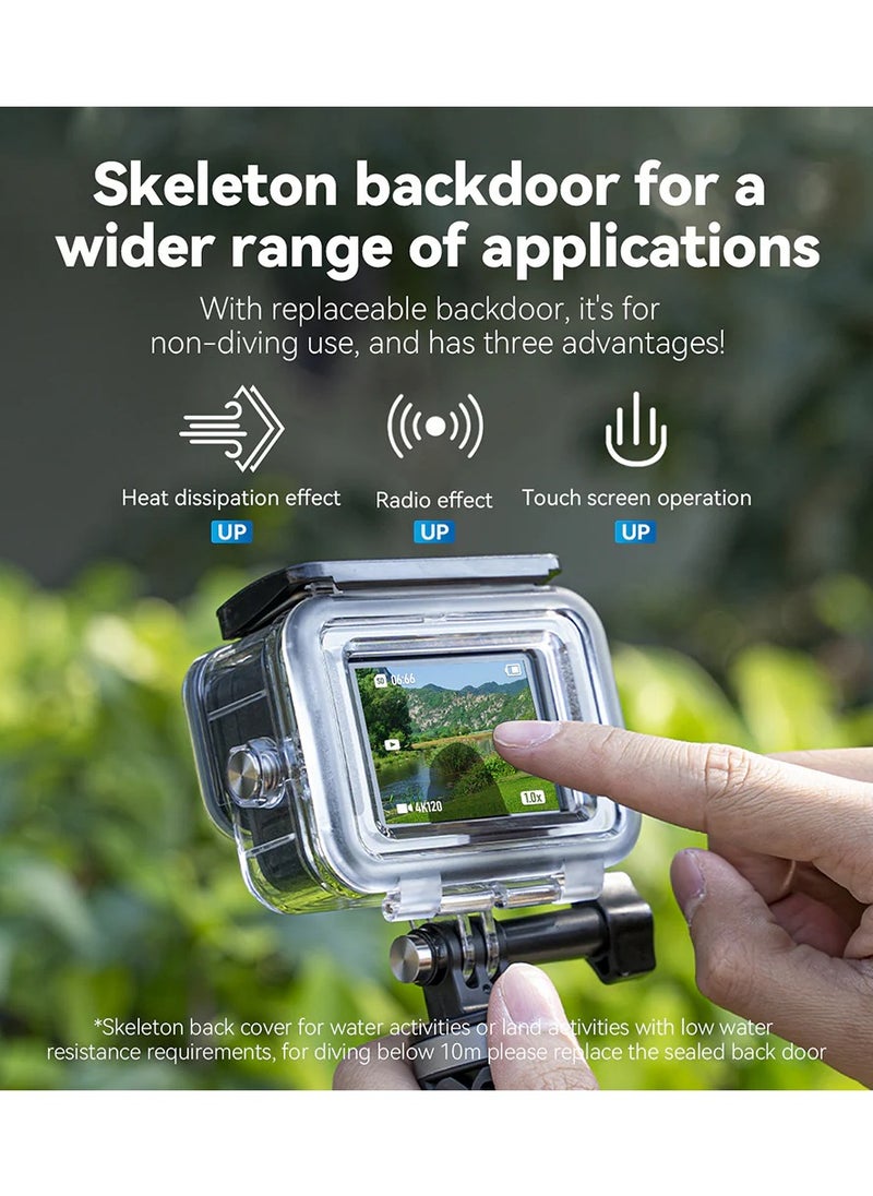 196FT/60M Waterproof Case for Go Pro Hero 13 Hero12 Hero11 Hero10 Hero 9 Black,Protective Underwater Diving Housing Hero 13/12/11/10/9 Black Action Camera Scuba Snorkeling Swimming Accessory