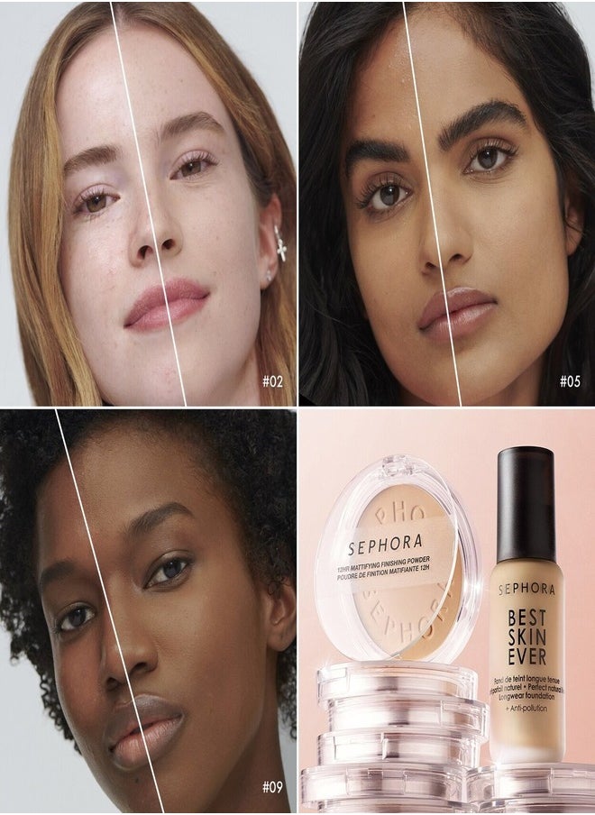 Sephora Collection 12Hr Mattifying Finishing Powder – Oil-Control Compact Powder in 03 Light Neutral (10g) for Shine-Free, Long-Lasting Wear