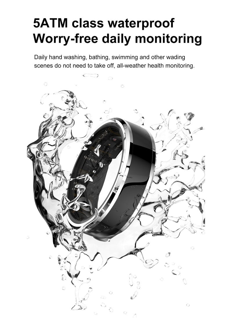 Smart Ring Fitness for Men Women, Health Sleep Heart Rate Oxygen Smart Ring ,IP67 Waterproof Bluetooth Rings Injection Glue CYFIT Sports Smart Ring