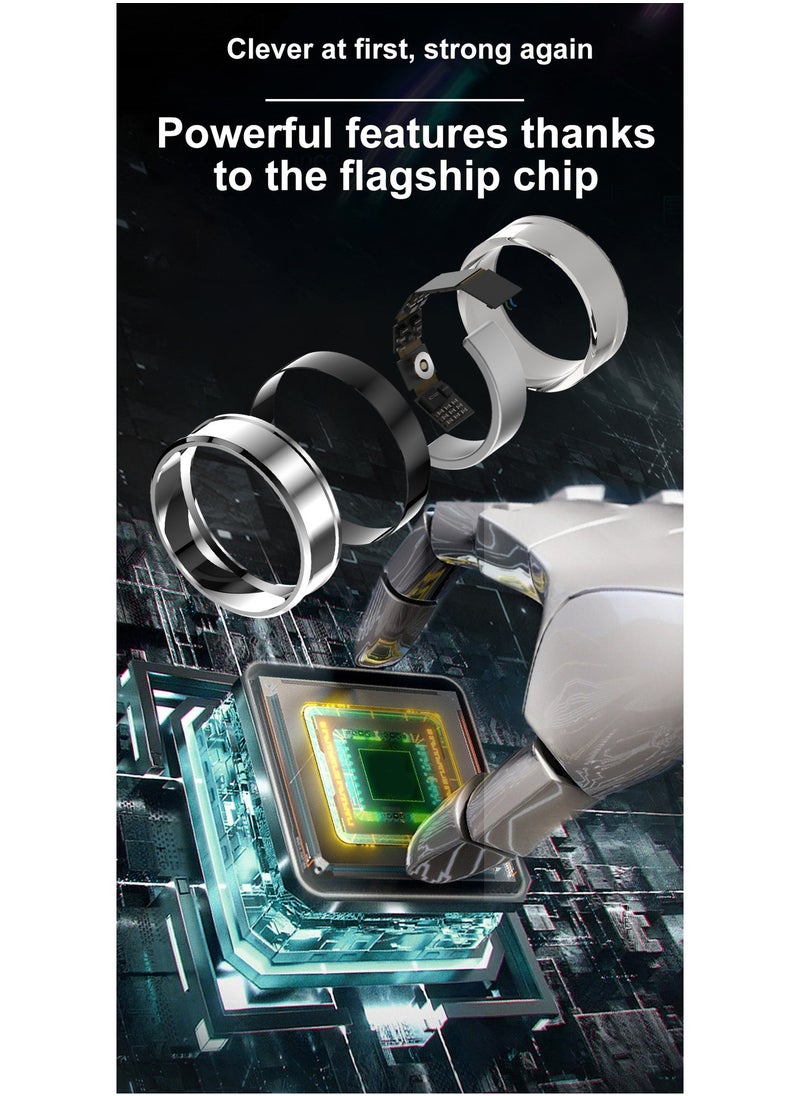 Smart Ring Fitness for Men Women, Health Sleep Heart Rate Oxygen Smart Ring ,IP67 Waterproof Bluetooth Rings Injection Glue CYFIT Sports Smart Ring