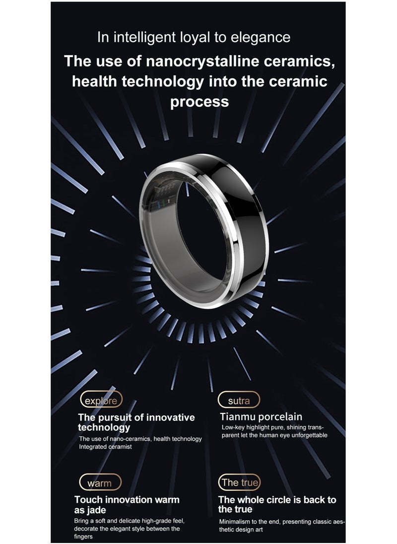 Smart Ring Fitness for Men Women, Health Sleep Heart Rate Oxygen Smart Ring ,IP67 Waterproof Bluetooth Rings Injection Glue CYFIT Sports Smart Ring