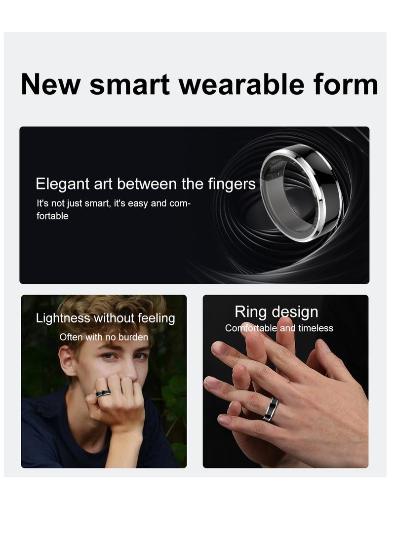 Smart Ring Fitness for Men Women, Health Sleep Heart Rate Oxygen Smart Ring ,IP67 Waterproof Bluetooth Rings Injection Glue CYFIT Sports Smart Ring