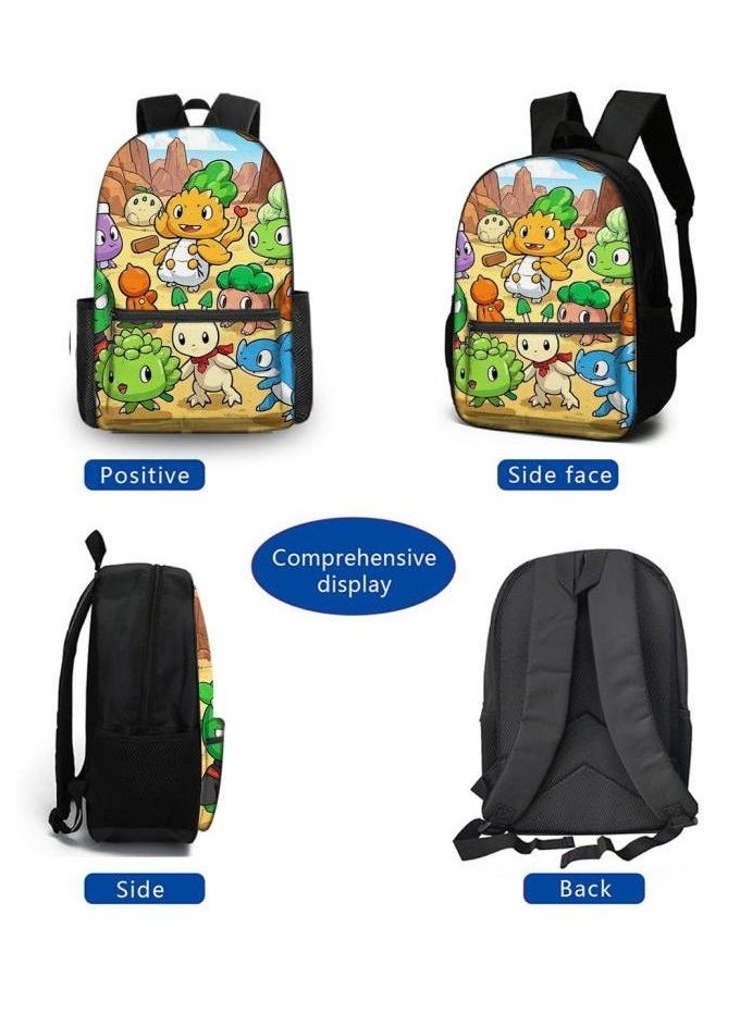 Cartoon three-piece schoolbag with zipper - 331
