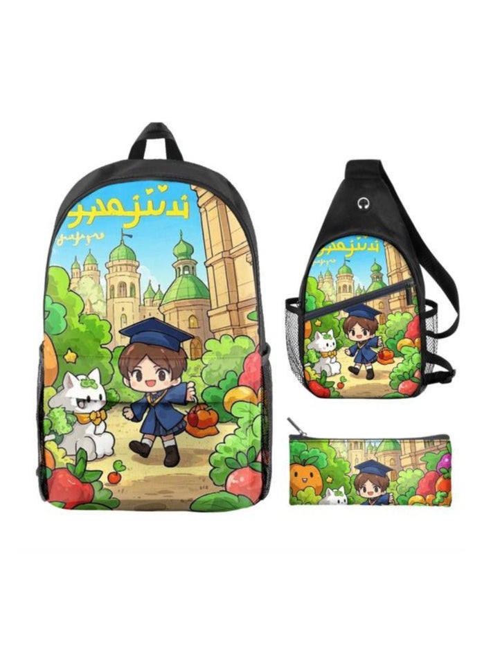 Universal cartoon new three-piece schoolbag - 805