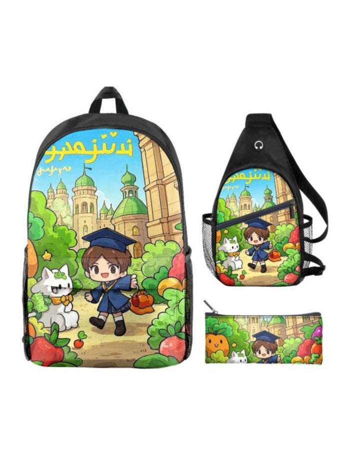 Universal cartoon new three-piece schoolbag - 805