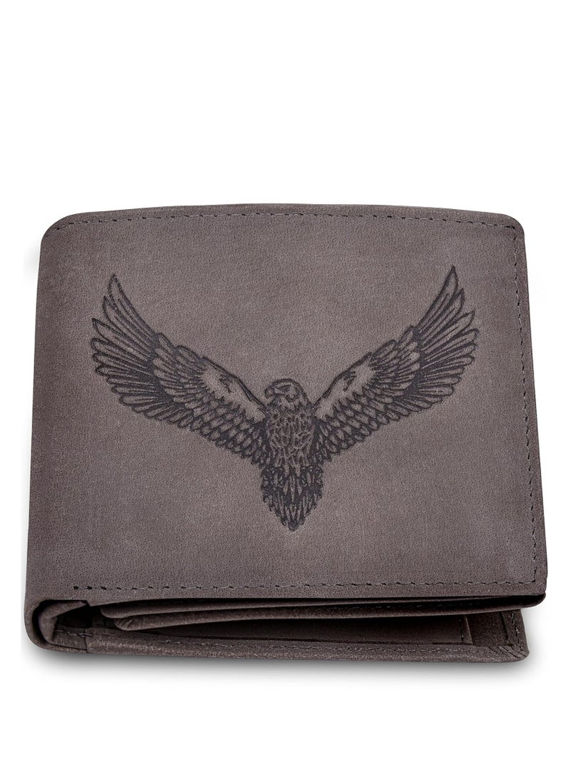 URBAN FOREST Zeus Vintage Grey Leather Wallet for Men