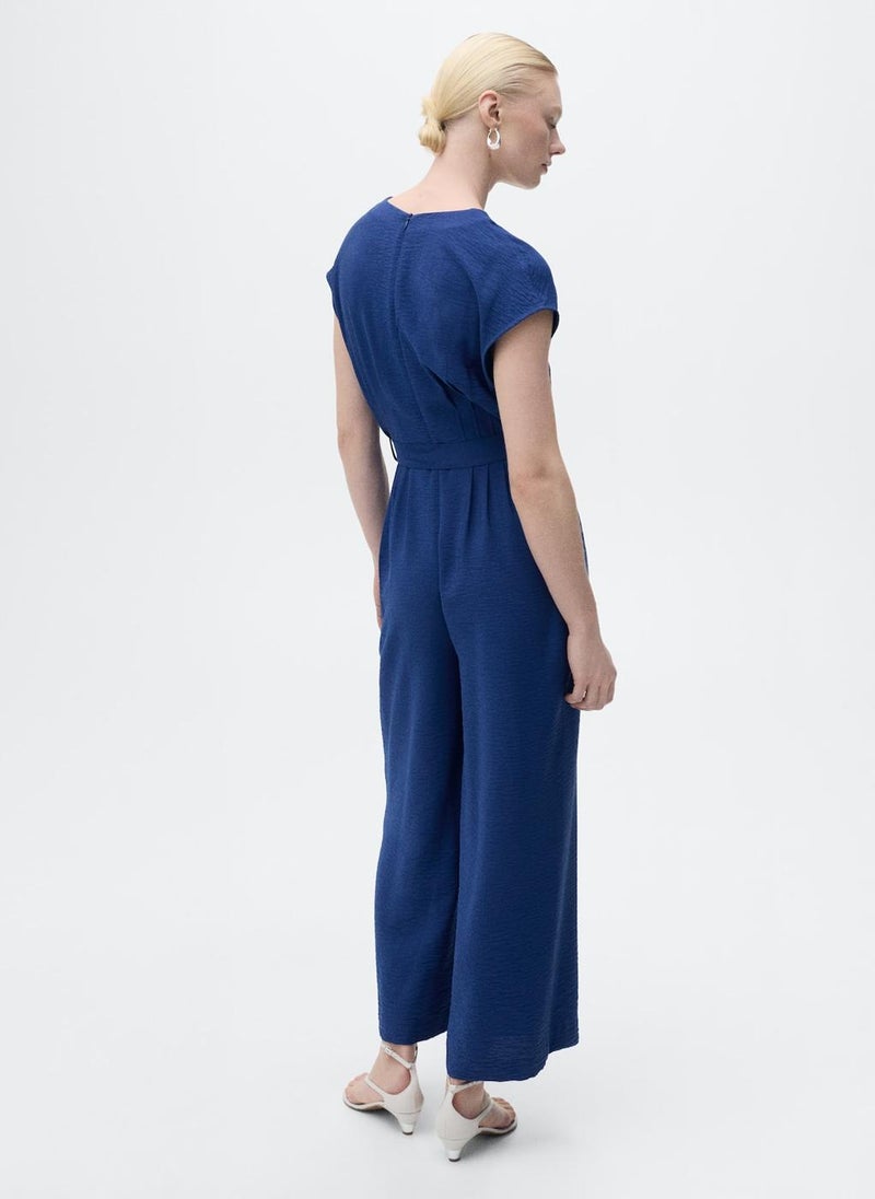 Long Cropped Jumpsuit With Belt