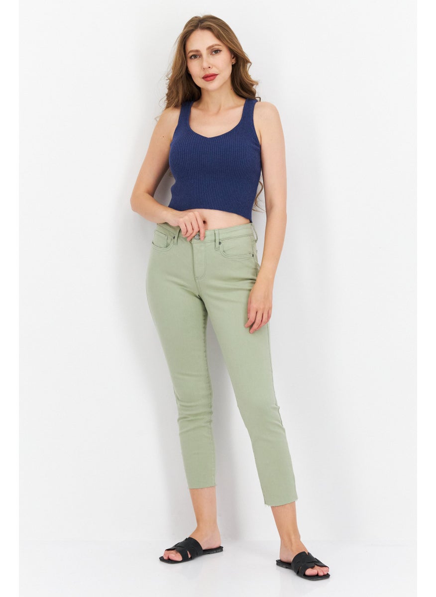 Women Regular Fit High Rise Stretch Legging Jeans, Olive